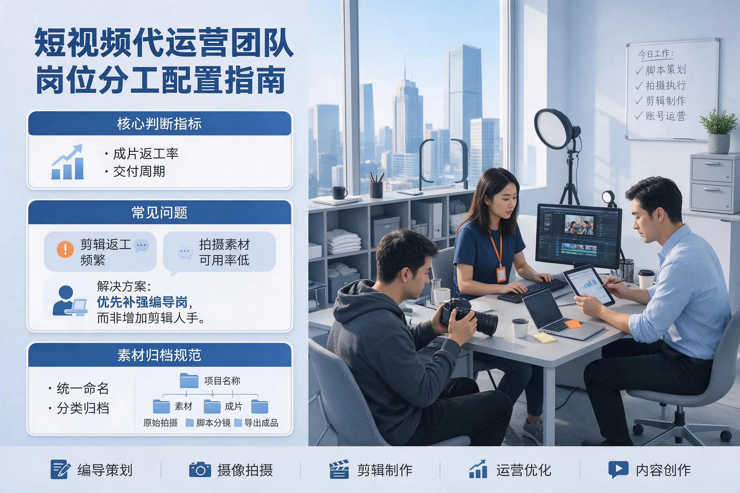 短视频代运营团队如何配置?博尔塔拉企业岗位分工科普说明