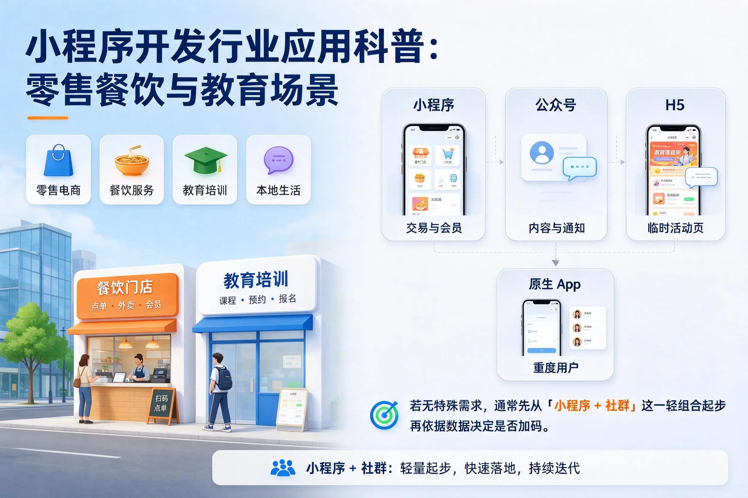 博尔塔拉小程序开发行业应用科普：零售餐饮与教育场景