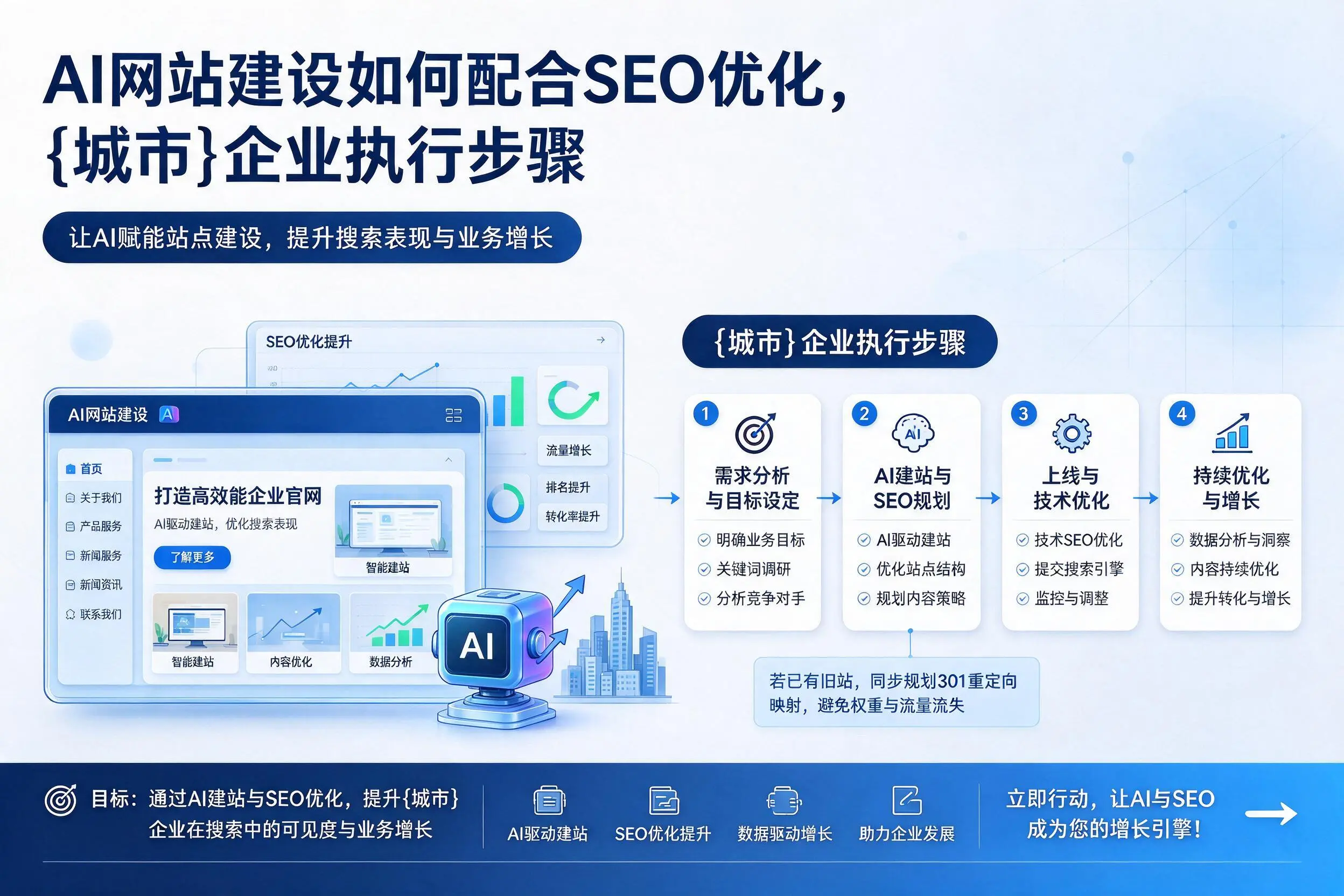 AI网站建设如何配合SEO优化,博尔塔拉企业执行步骤